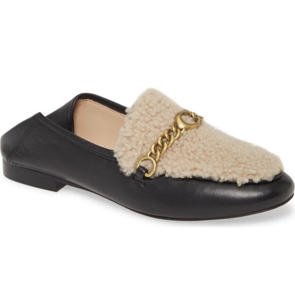 COACH Helena Convertible Loafer with Genuine Shearling Trim, Black, Size 7 - Picture 3 of 13